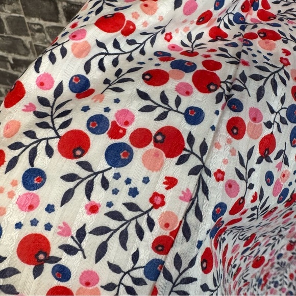 Draper James Maddie Babydoll Dress in Berry Print white red floral mini - Picture 9 of 14